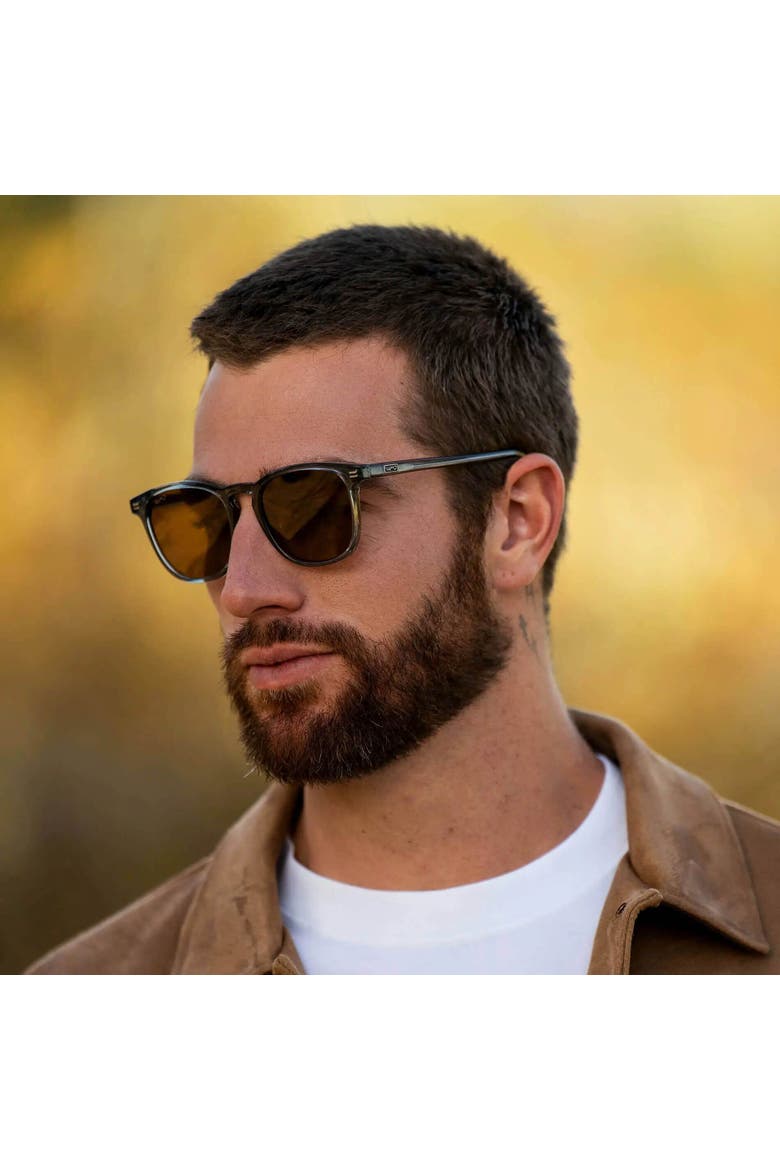 Nick - 51mm Polarized Rounded Square Sunglasses, Alternate, color, Crystal Stone Blue