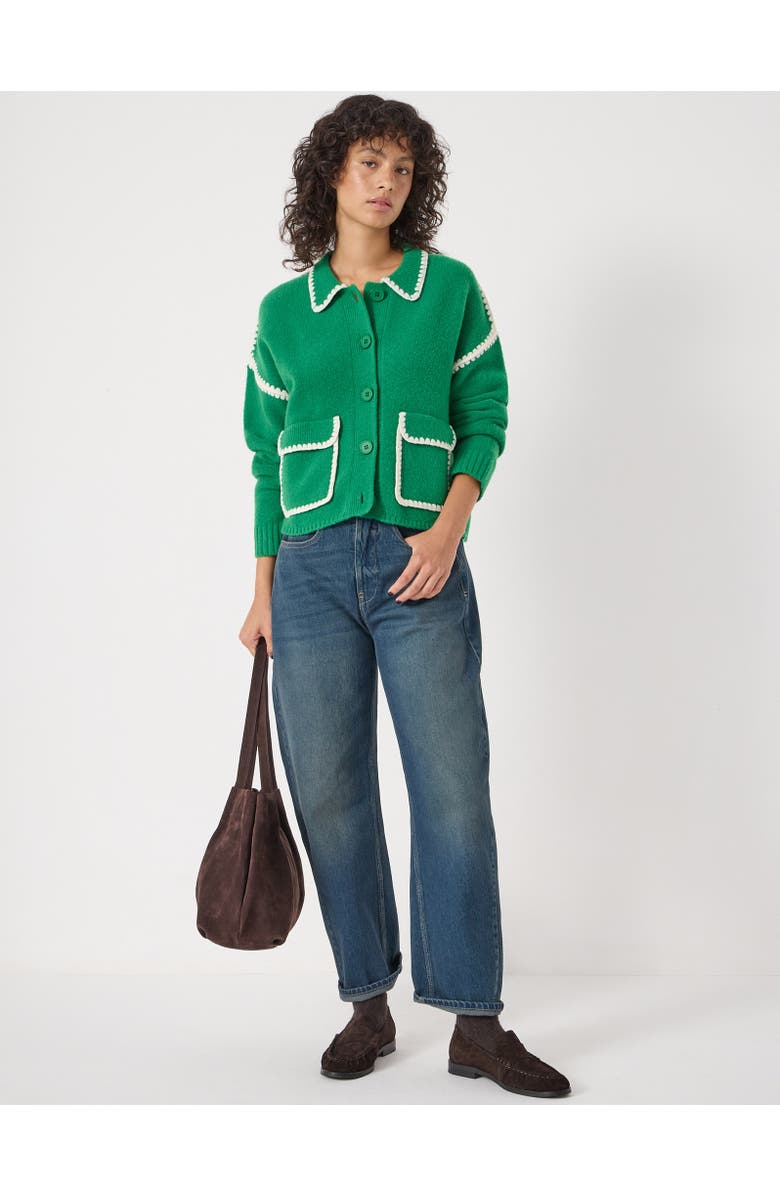 Hush Wool Blend Whipstitch Trim Shirt Jacket, Alternate, color, Bright Green