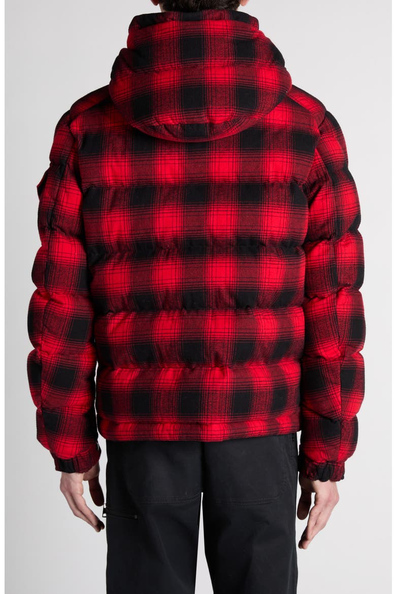 Airor Buffalo Check Down Puffer Jacket, Alternate, color, RED/ BLACK CHECK