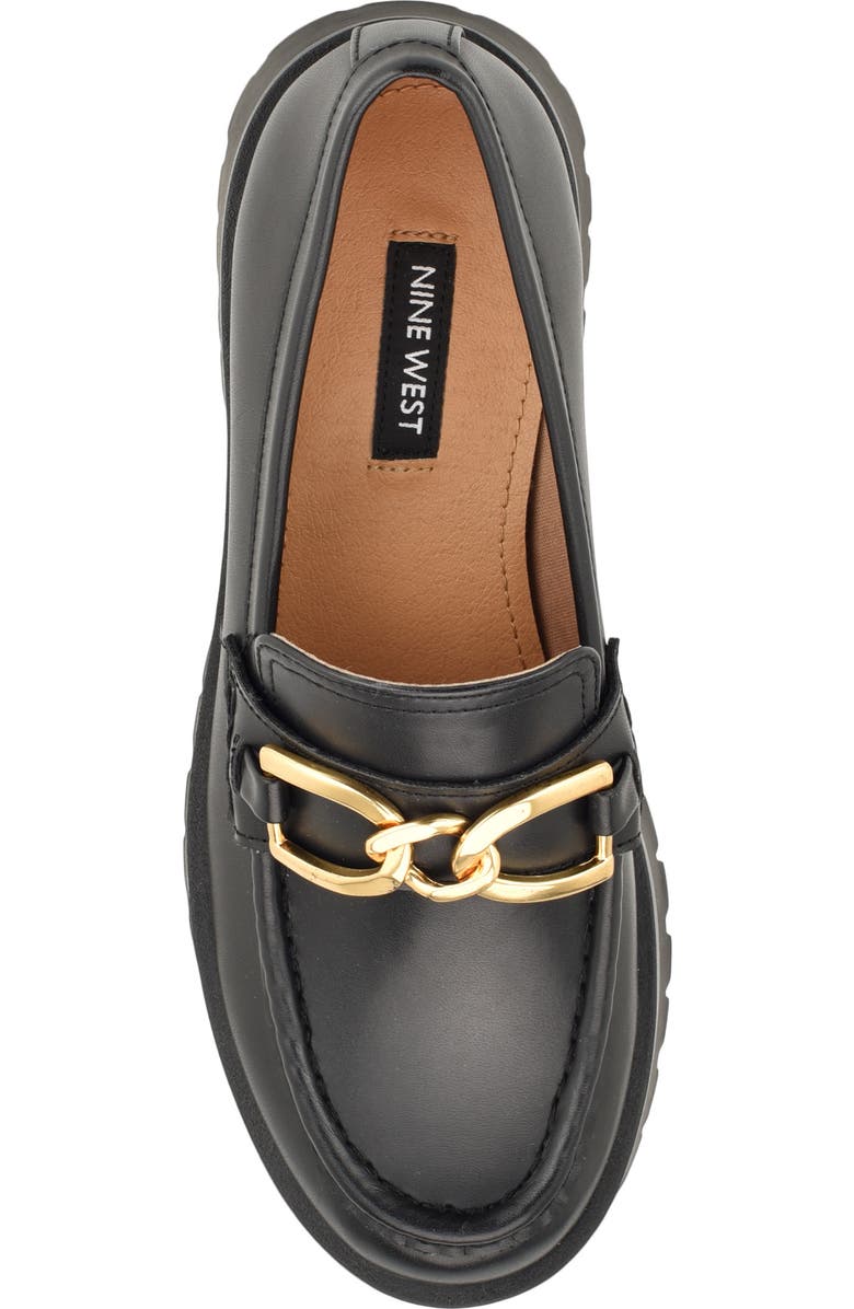 Nine West Gables Lug Loafer, Alternate, color, Black Smooth