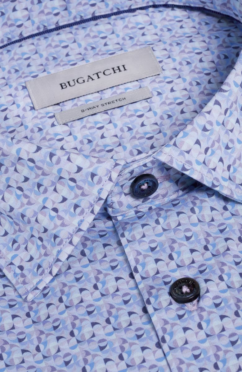 Bugatchi James OoohCotton<sup>®</sup> Geometric Print Button-Up Shirt, Alternate, color, Iris
