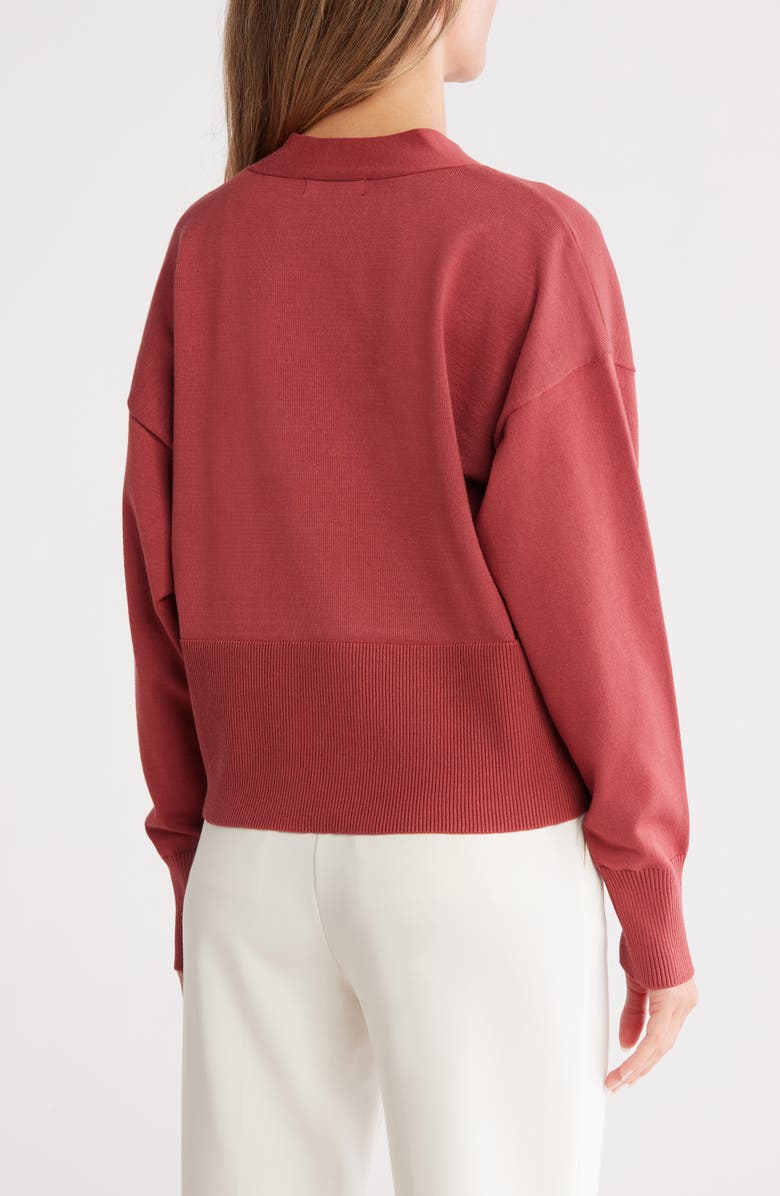 Gemma + Jane V-Neck Cardigan, Alternate, color, Brick