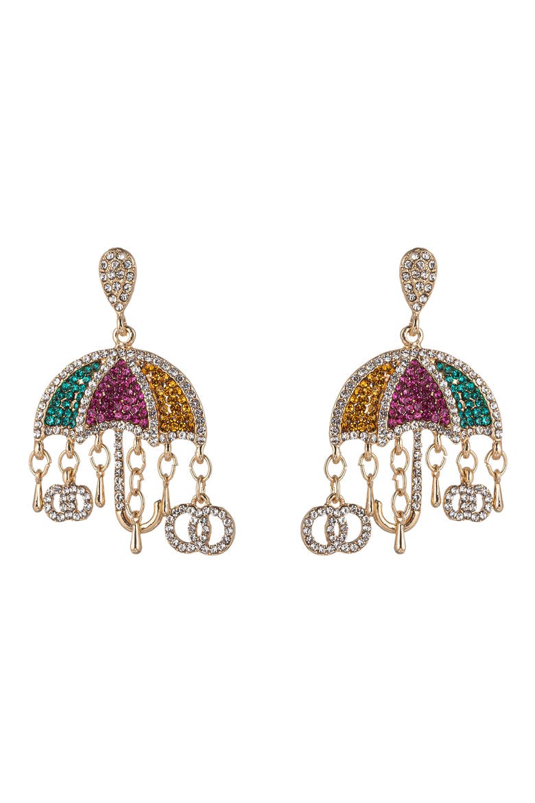 Under My Umbrella CZ Drop Earrings, Main, color, GOLD