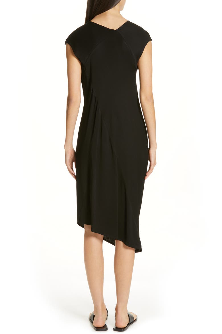 Loop Drape Dress, Alternate, color, BLACK