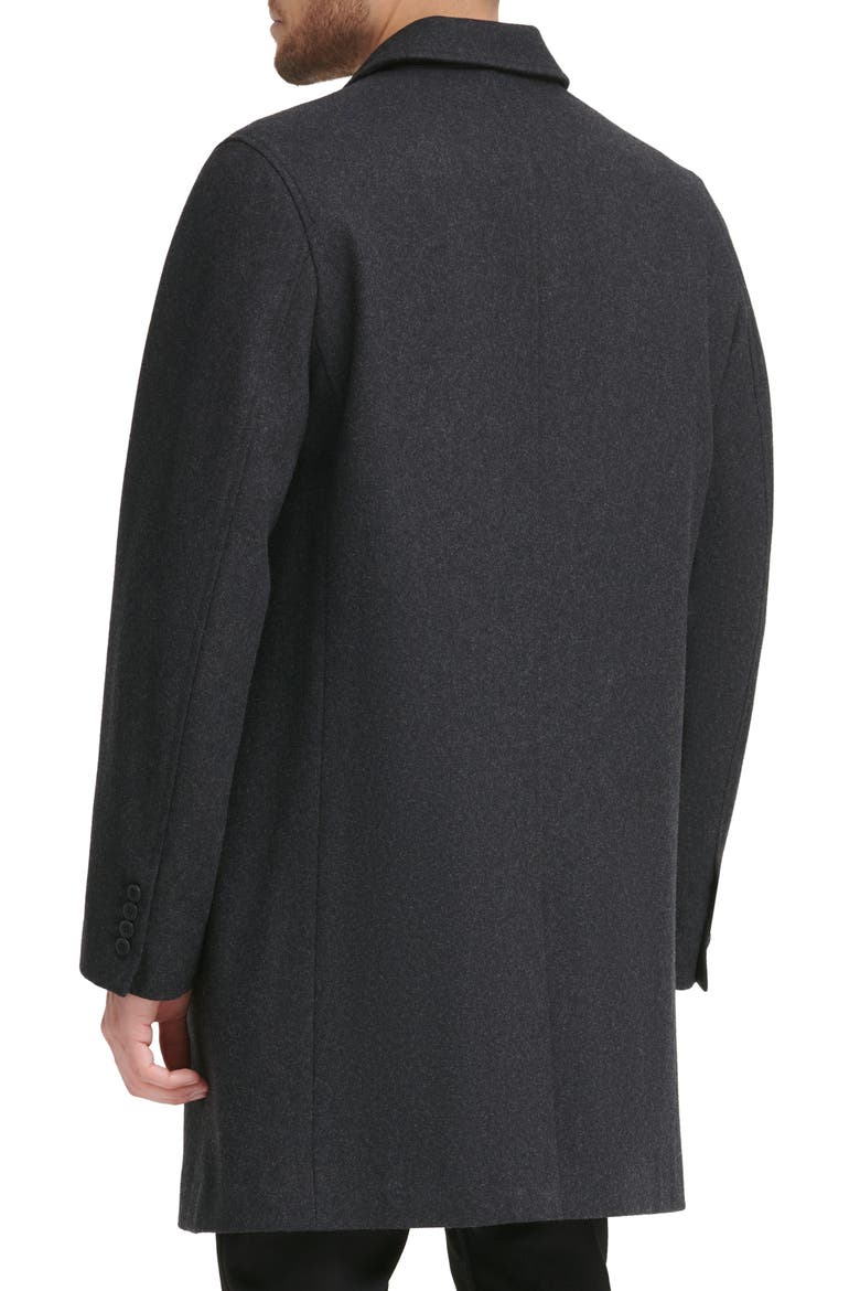 Wool Blend Melton Classic Topper, Alternate, color, CHARCOAL