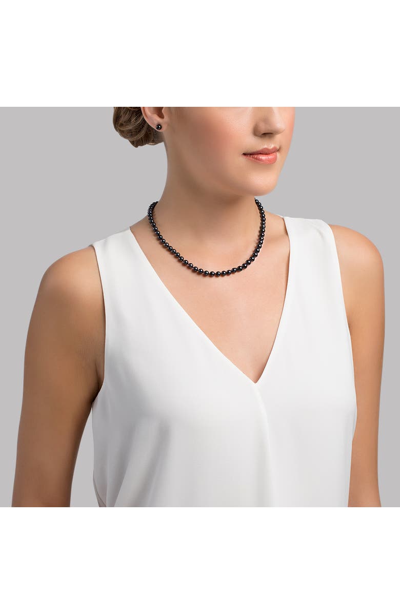 The Pearl Source Japanese Akoya Pearl Necklace 5.5-6mm AAA, Alternate, color, White Gold - Finesse Clasp