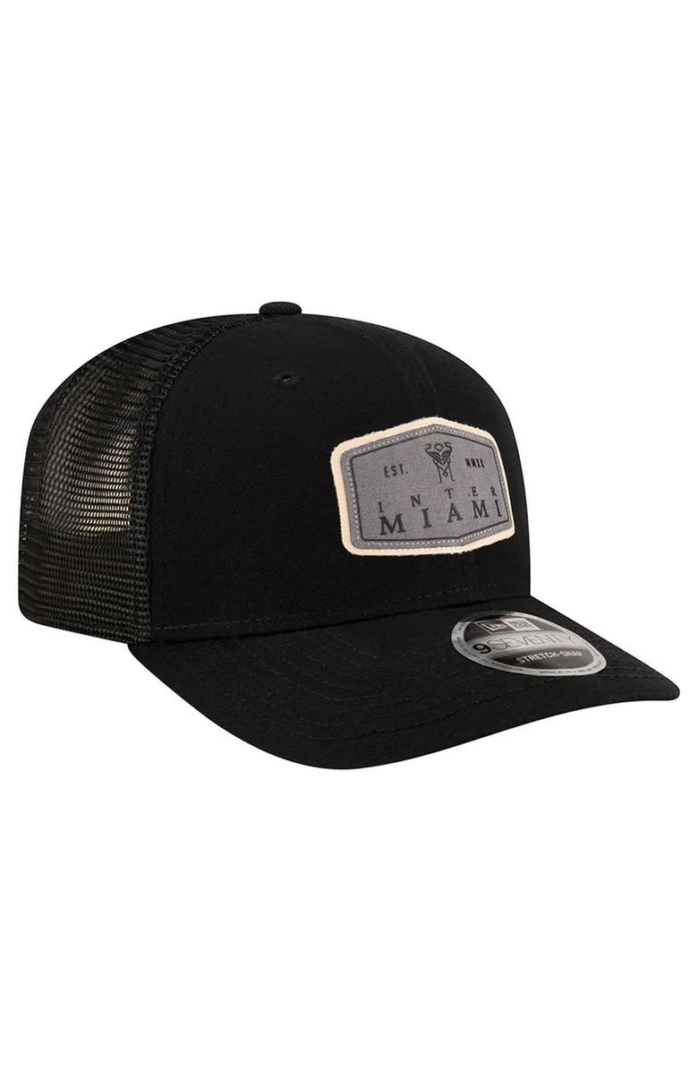 New Era Men's New Era  Black Inter Miami CF Labeled 9SEVENTY Trucker Stretch-Snap Adjustable Hat, Alternate, color, 
