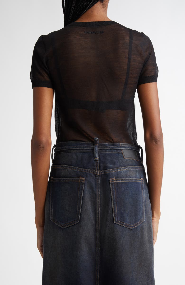 Acne Studios Kemon Seamless Sheer Wool Blend T-Shirt, Alternate, color, 