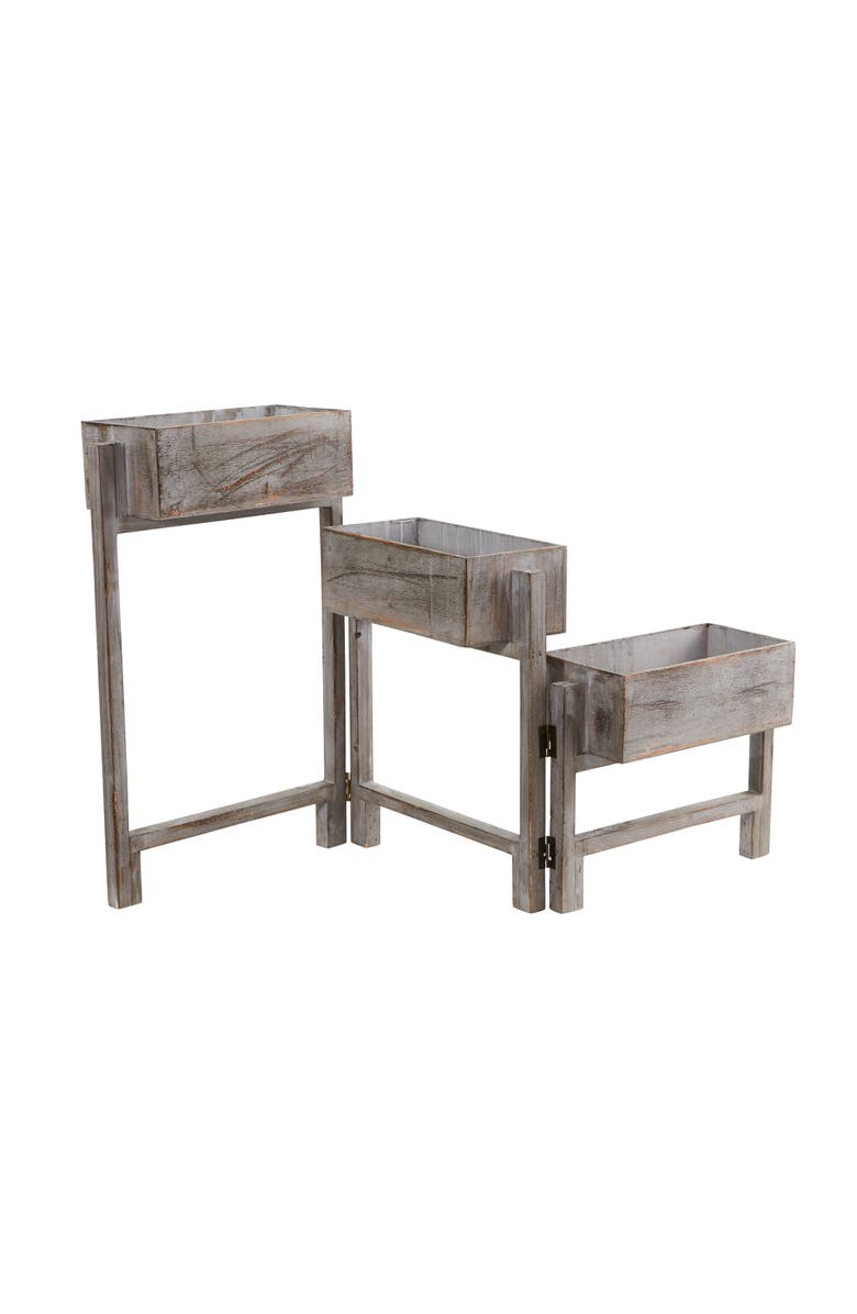 NEARLY NATURAL 3.5-ft Gray Washed Expandable Decorative Planter, Main, color, Gray