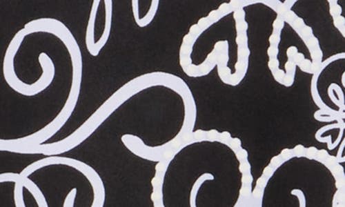 Ruby Rd. Ruby Rd Puff Print Bell Sleeve Top In Black/white