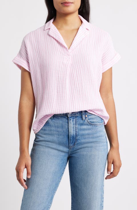 Arin Stripe Short Sleeve Cotton Shirt