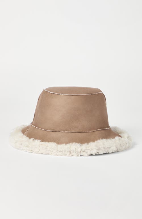 Brunello Cucinelli Shearling Bucket Hat In Brown