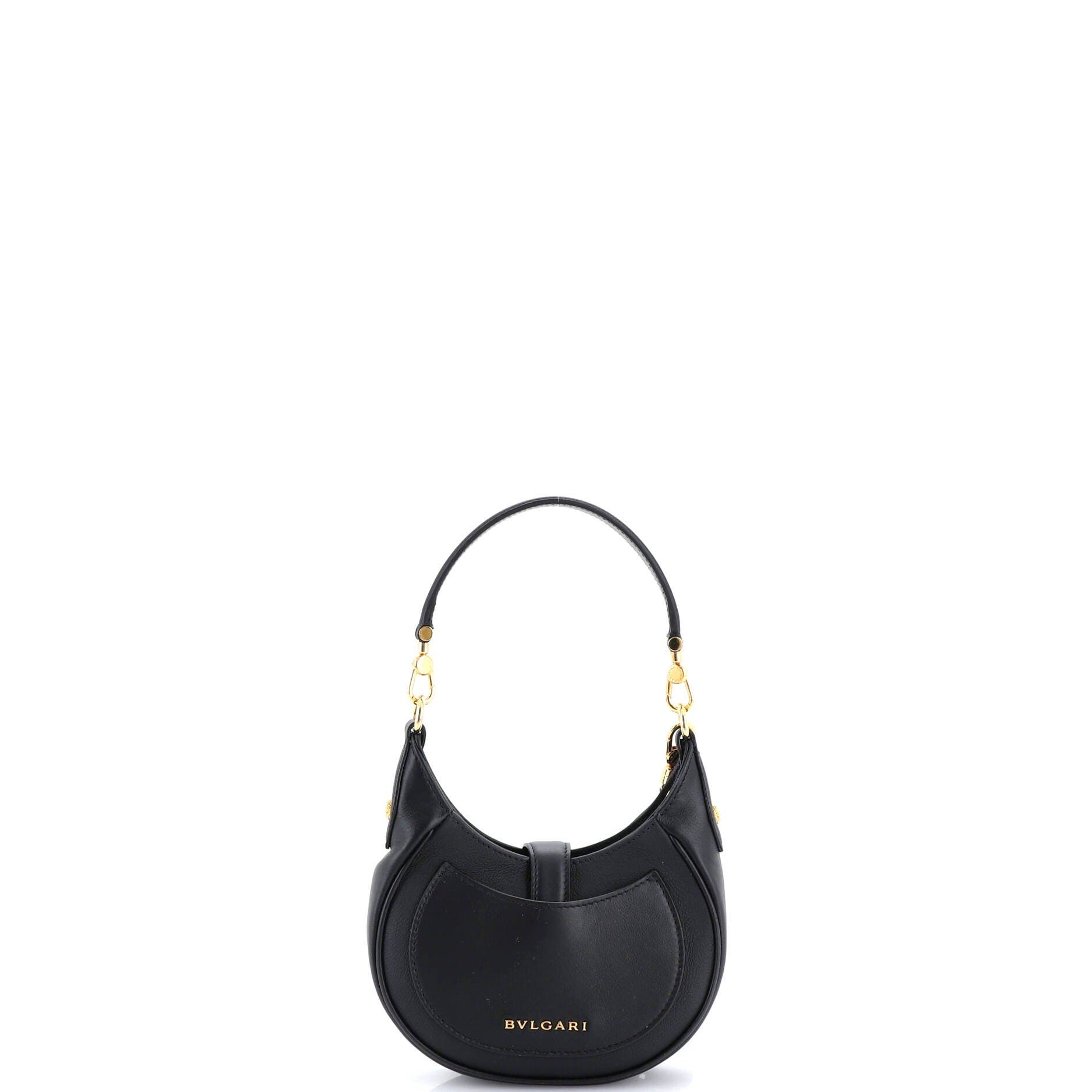 Serpenti Ellipse Crossbody Bag Leather Mini, Alternate, color, Black