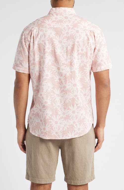 Rails Carson Short Sleeve Stretch Linen Blend Button-up Shirt In Perennial Pink