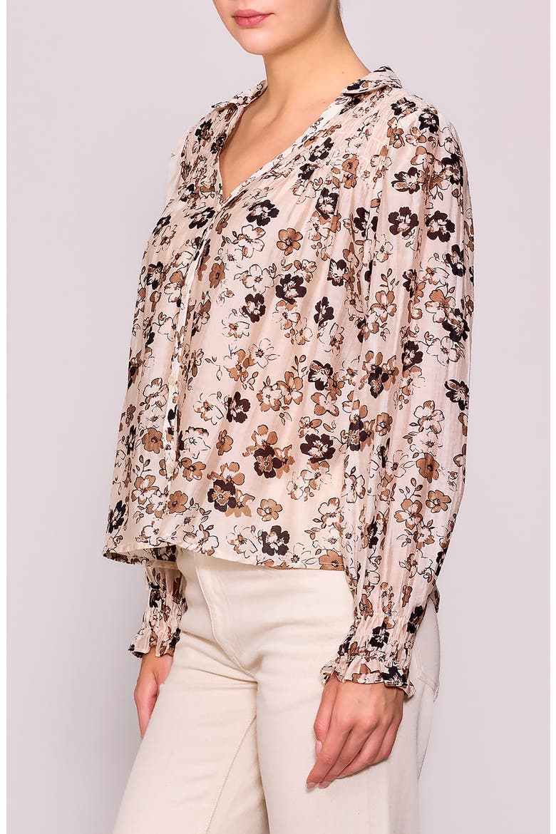 Print Button-Up Shirt, Alternate, color, IVORY TAUPE FLORAL