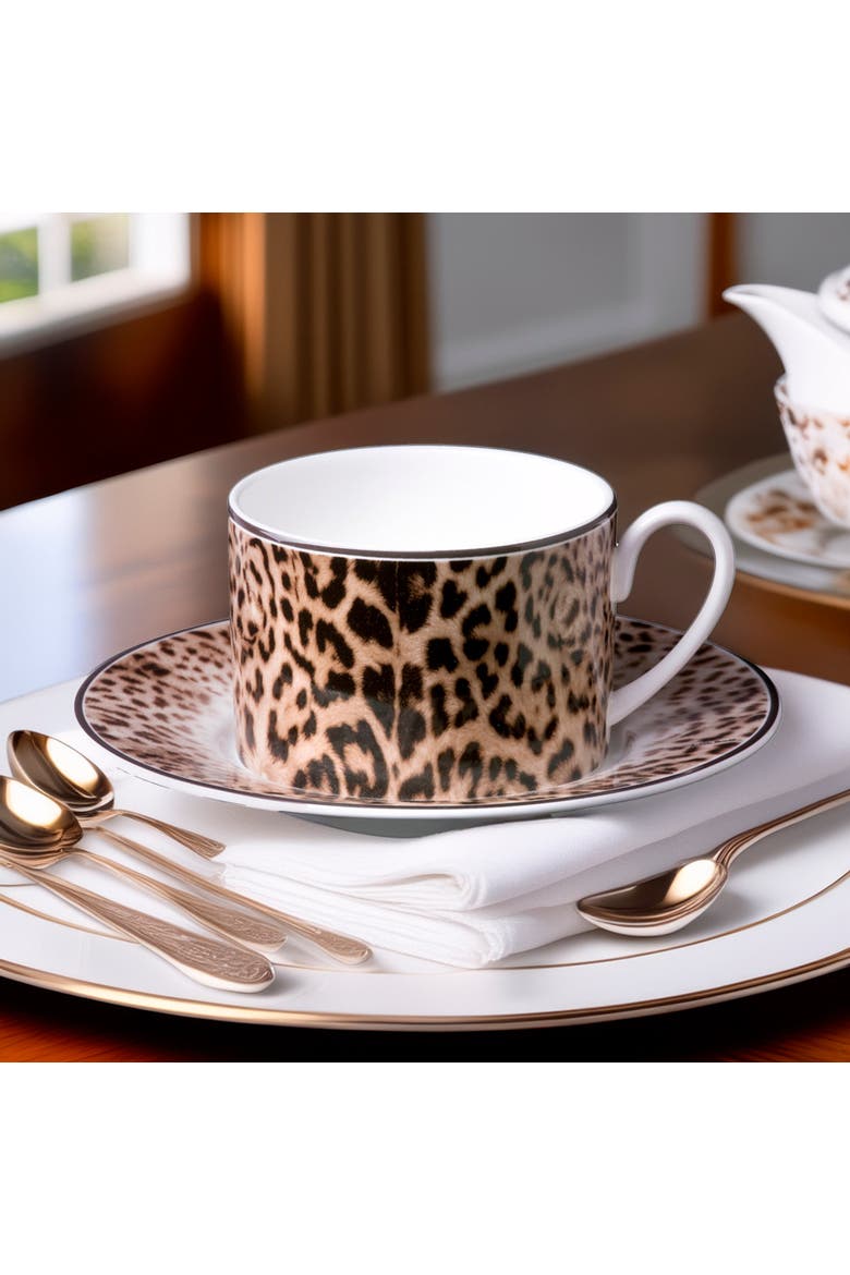 Tea Cup & Saucer with Luxury Box, Alternate, color, Jaguar