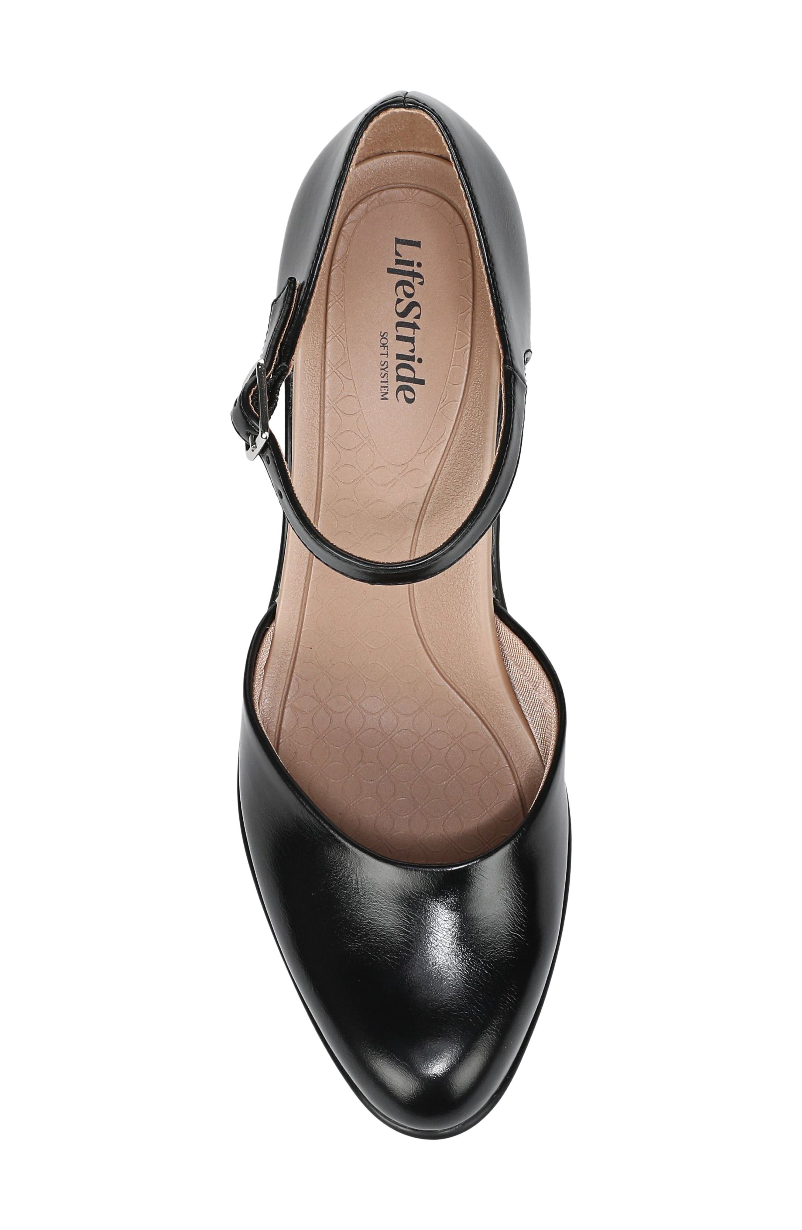 Effortless Ankle Strap Platform Pump, Alternate, color, BLACK