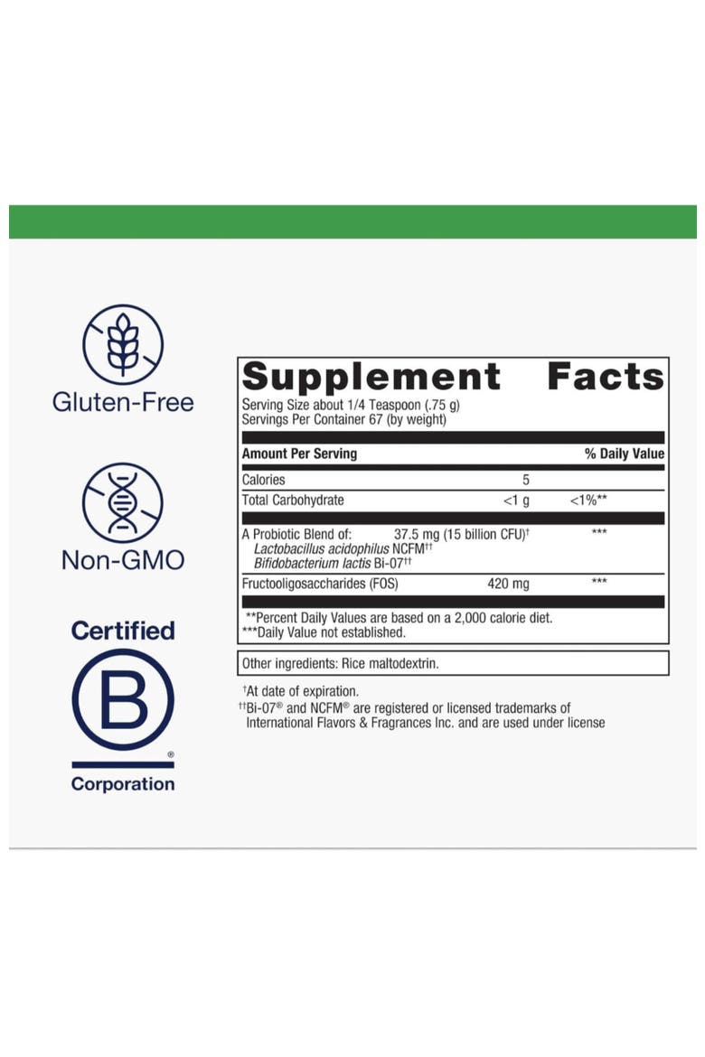 UltraFlora Synergy Probiotic Prebiotic Powder 1.77 oz, Alternate, color, None