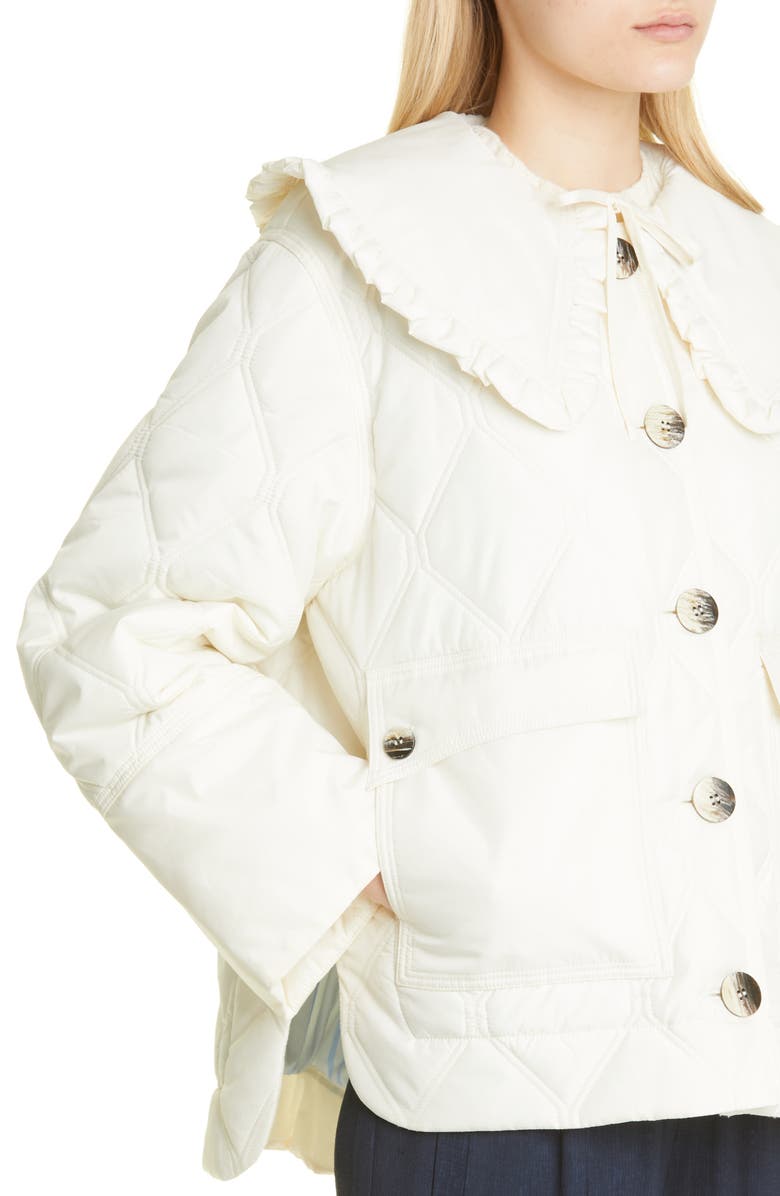 Ganni Quilted Ripstop Jacket, Alternate, color,