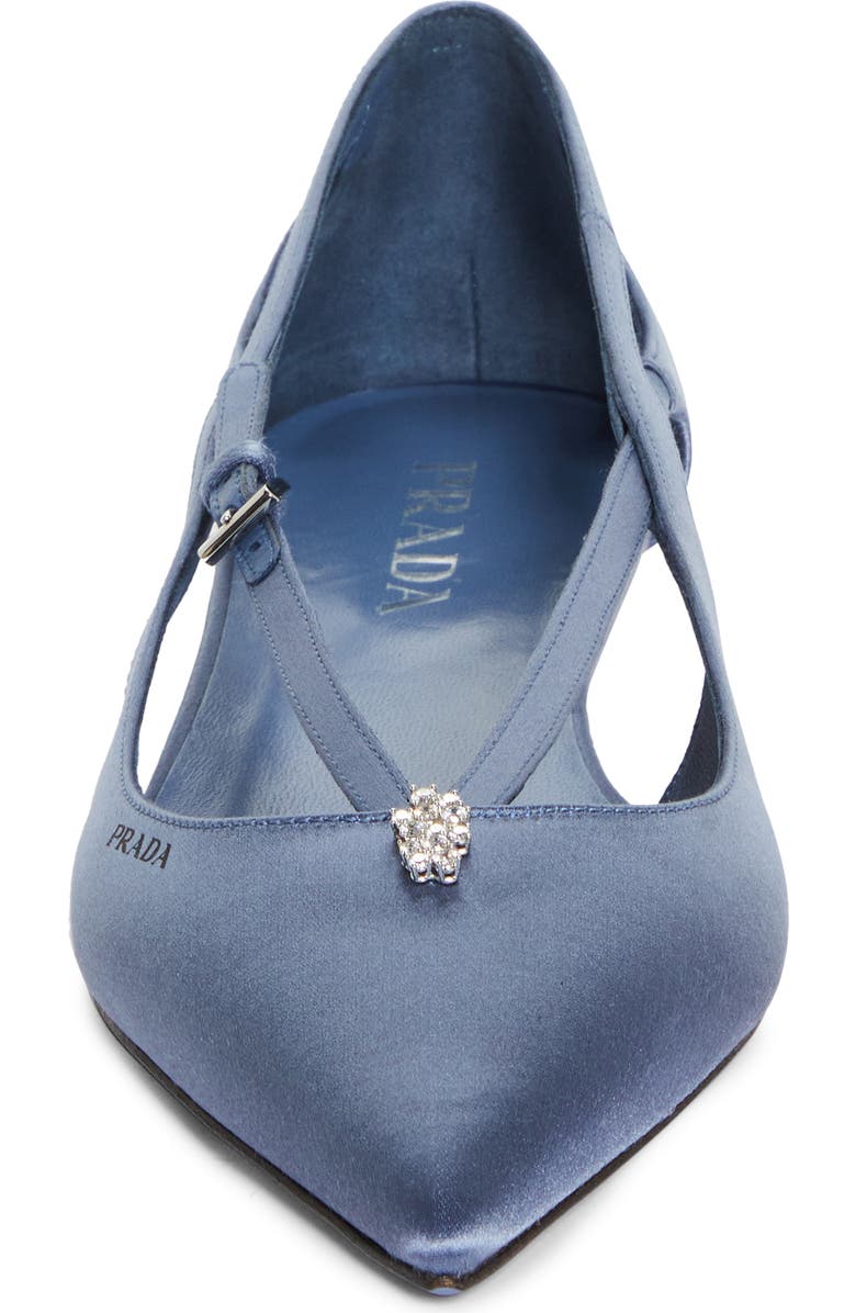 Prada Strappy Pointed Toe Ballet Flat, Alternate, color,