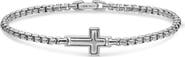 David Yurman Men's Cross Station Bracelet in Sterling Silver, 3.6mm