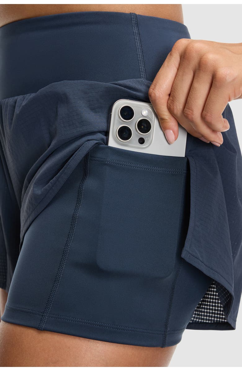 Peloton Jacquard Mesh 3" Run Short, Alternate, color, Blue Nights