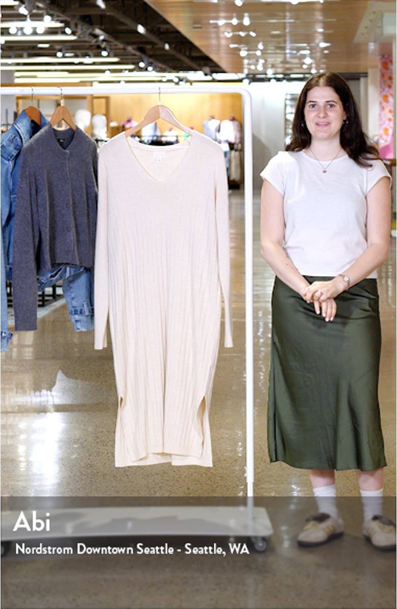 Long Sleeve Rib Sweater Dress, sales video thumbnail