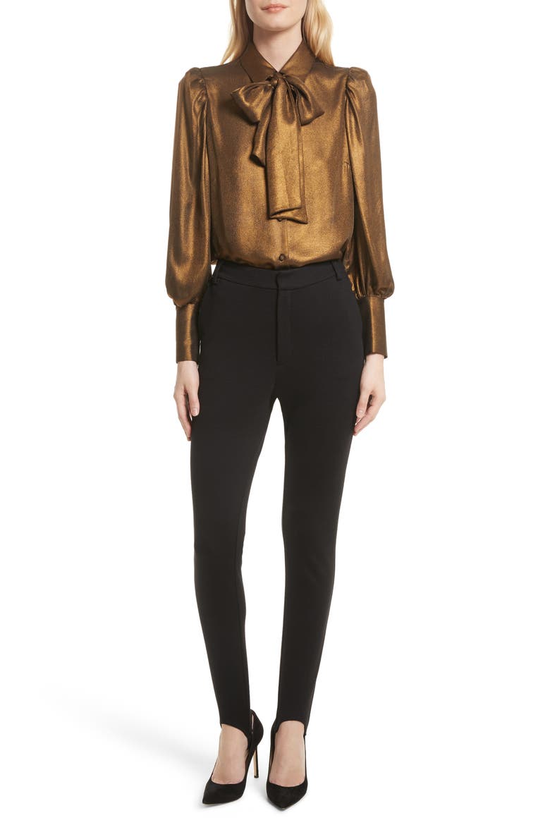 Voluminous Scarf Blouse, Alternate, color, GOLD