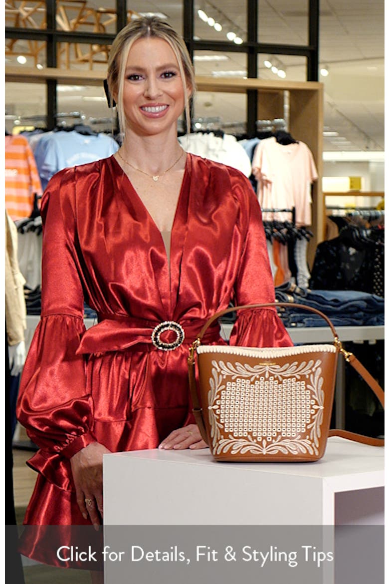 Small Feed Embroidered Leather Top Handle Bag (Women) | Nordstrom