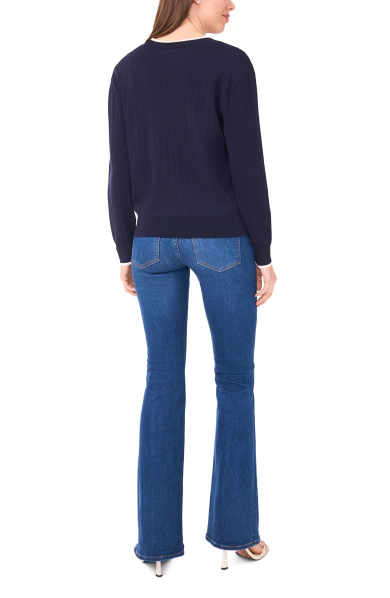 Halogen<sup>®</sup> Tipped V-Neck Cardigan, Alternate, color, Navy Depths