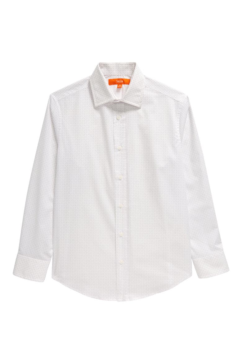 Kids' Polka Dot Dress Shirt, Main, color, WHITE / LAVENDER