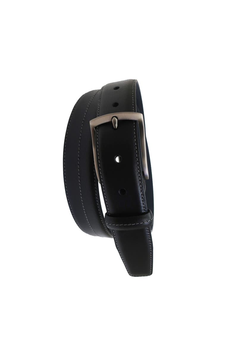 Mens Elastic Power Stretch Leather Belt, Alternate, color, Black