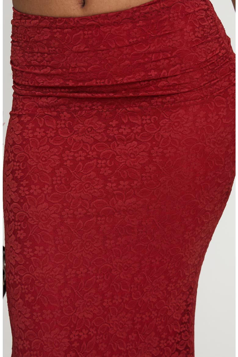 Silene Lace Maxi Skirt, Alternate, color, RED