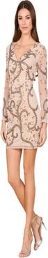 LARA New York Long Sleeve Beaded Cocktail Dress