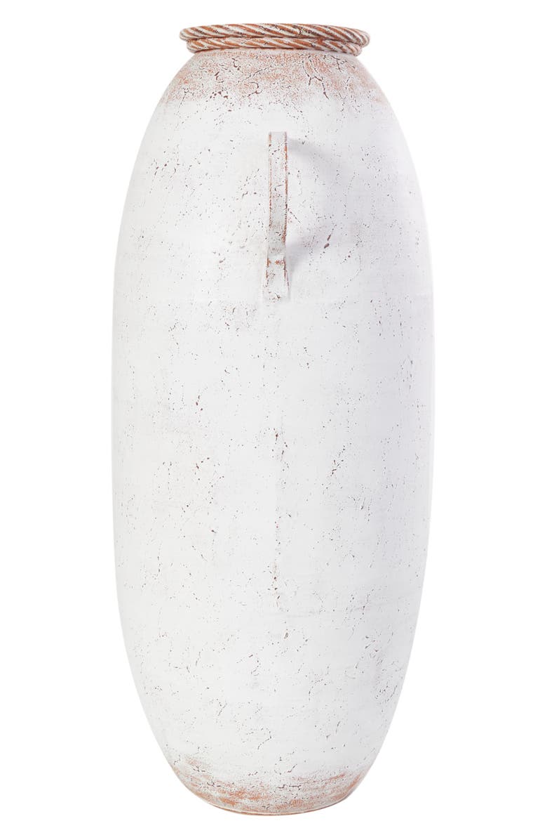 GINGER BIRCH STUDIO Metal Vase, Alternate, color, White