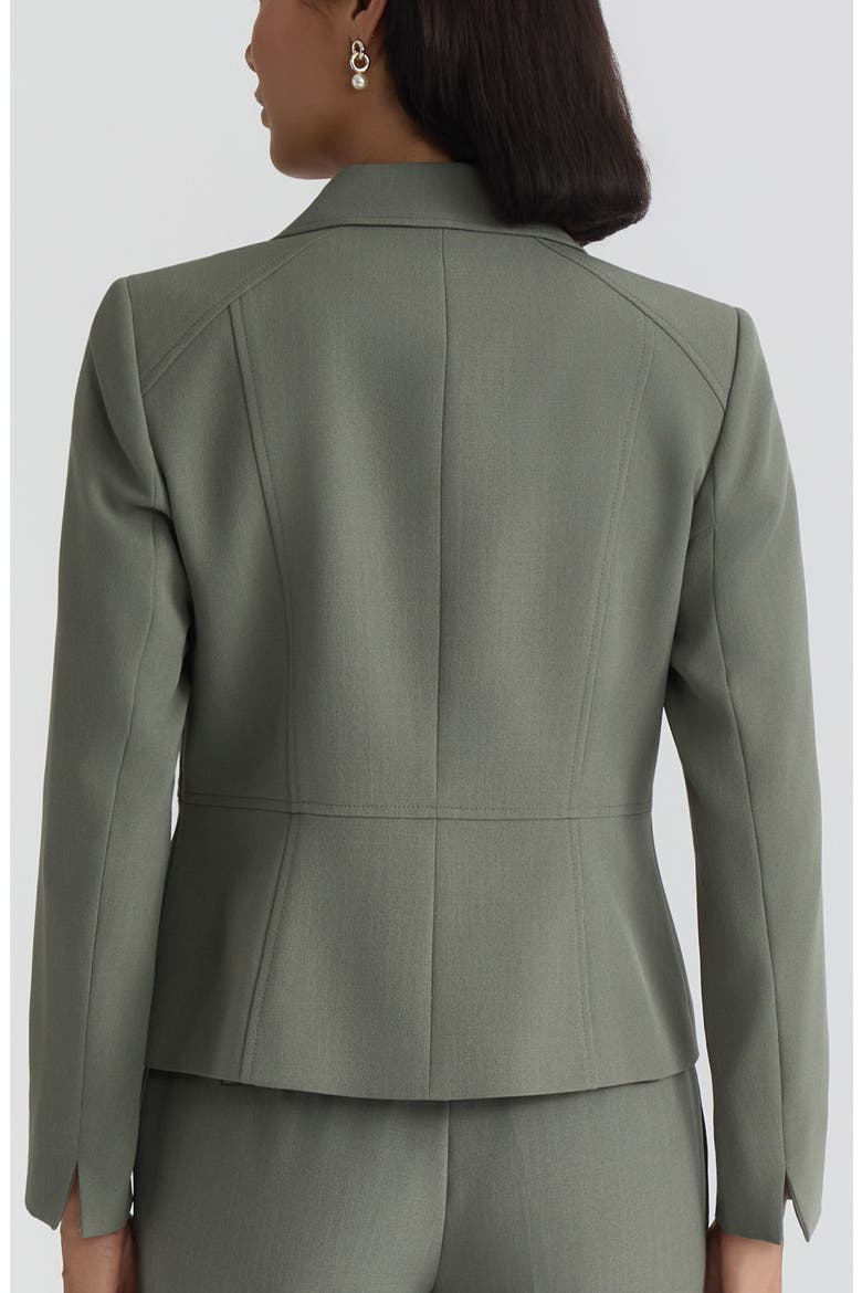 Seamed Stretch Crepe Jacket, Alternate, color, DARK SEA STONE