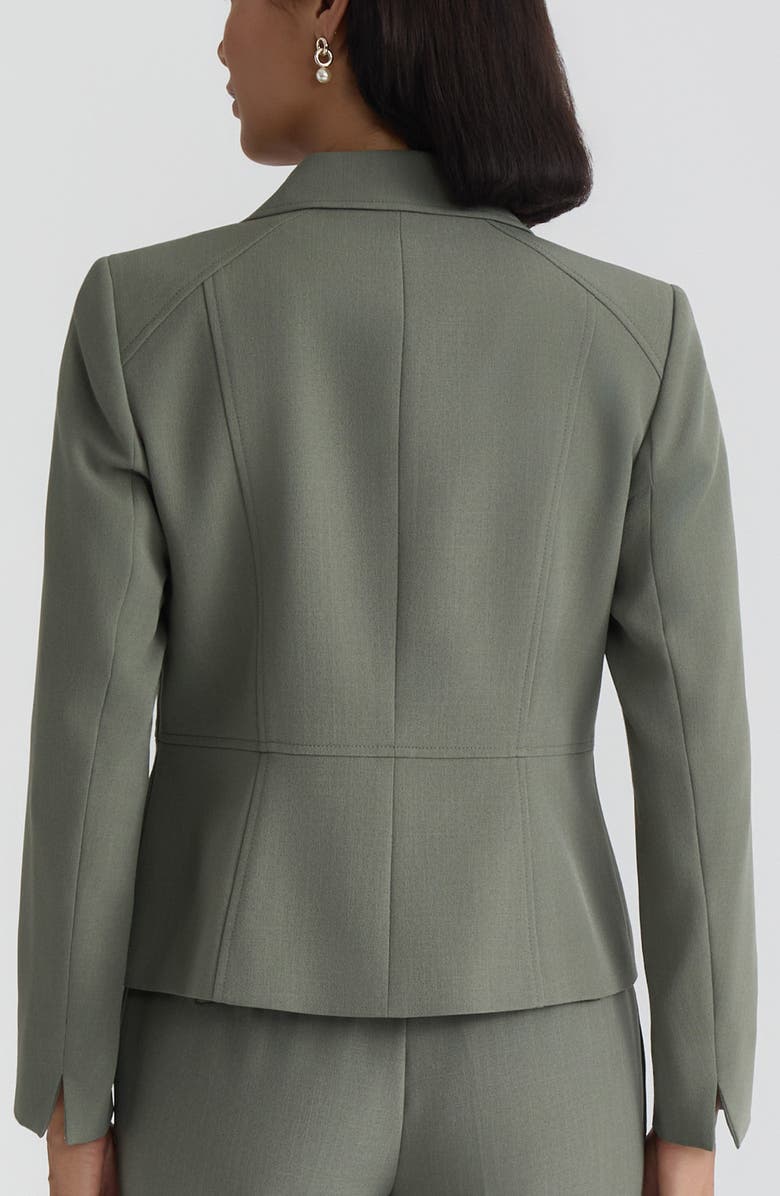 KASPER Seamed Stretch Crepe Jacket, Alternate, color, Dark Sea Stone