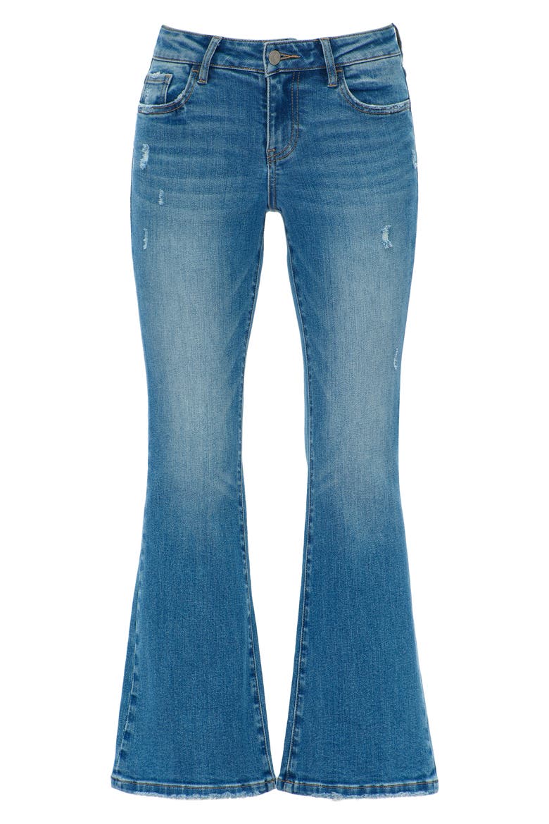 Low Rise Flare Jeans, Alternate, color, MEDIUM BLUE