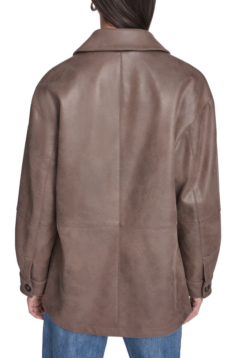 Water Resistant Faux Leather Coat, Alternate, color, PINE BARK FAUX SUEDE