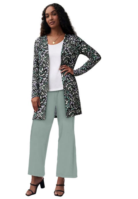 Everyday Stretch Knit Open Front Cardigan (Plus)