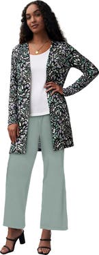 Jessica London Everyday Stretch Knit Open Front Cardigan