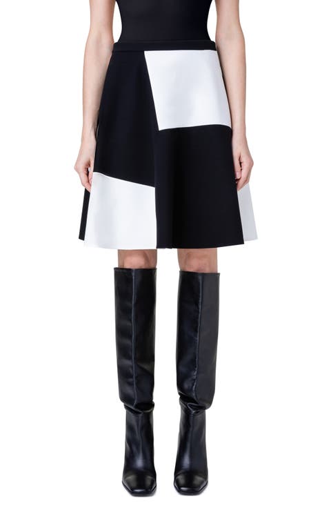 Kaleidoscope Colorblock Jersey A-Line Skirt