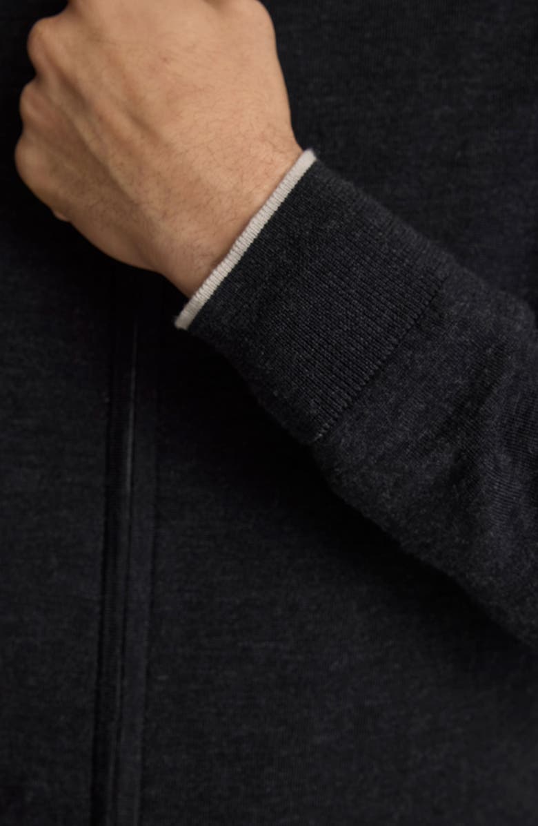 UNTUCKit Alston Merino Wool Zip Cardigan, Alternate, color, Dark Grey