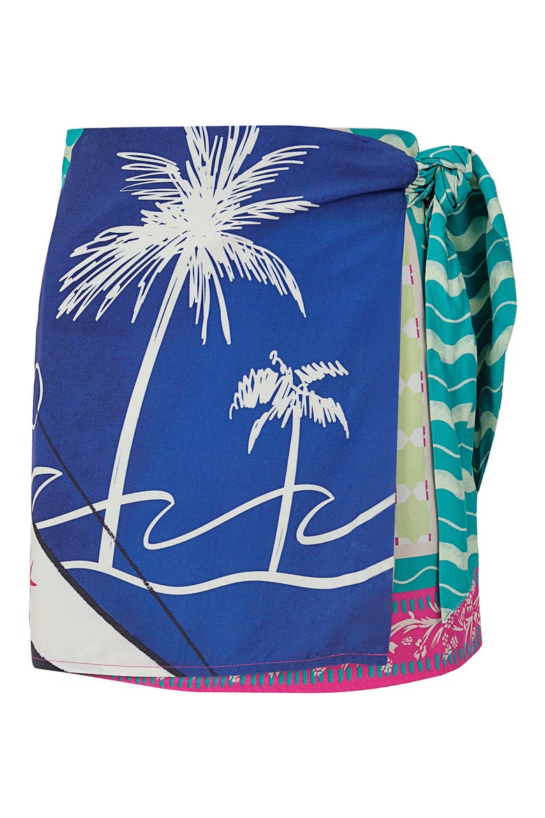 Ziara Alina Print Sarong Cover-Up Skirt, Alternate, color, MULTICOLOR