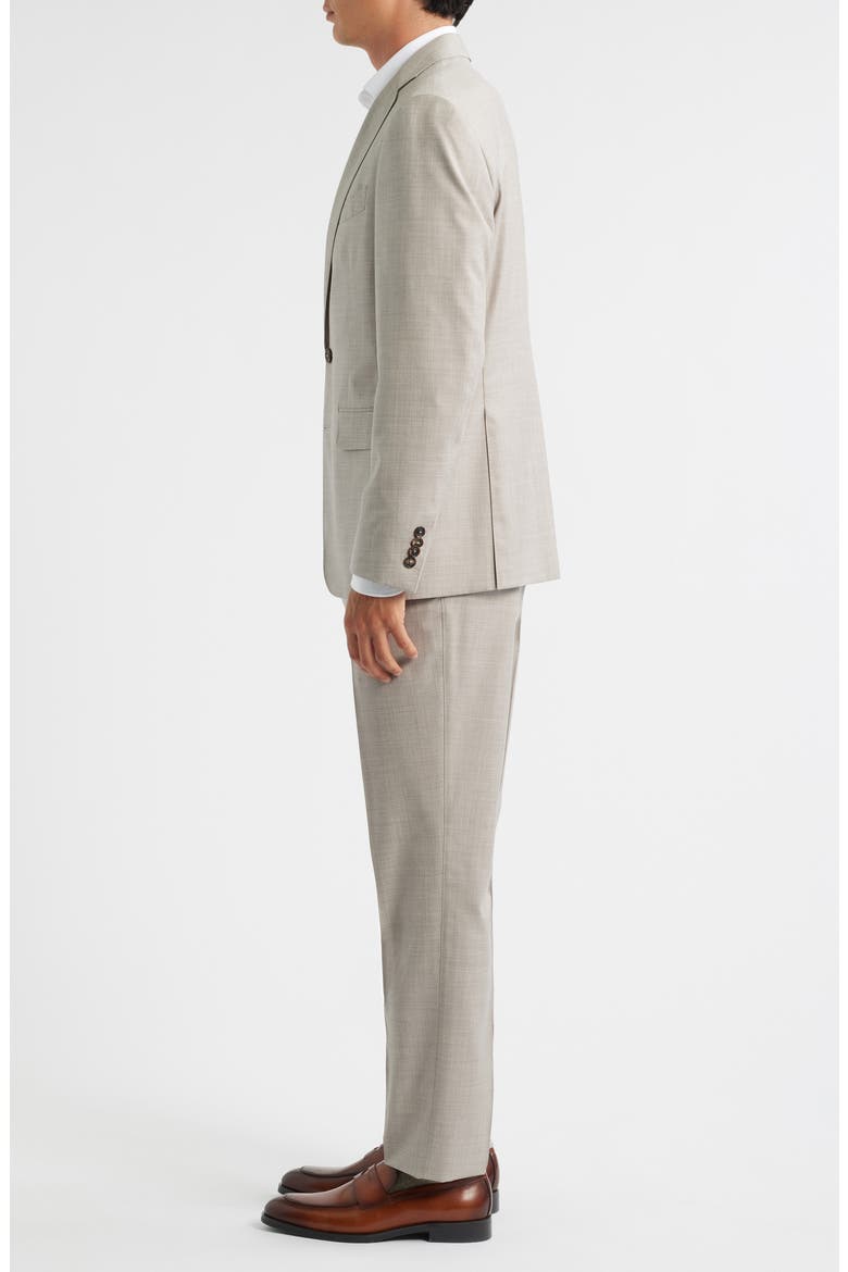 Capri Trim Fit Tan Mélange Super 150s Wool Suit, Alternate, color, BEIGE