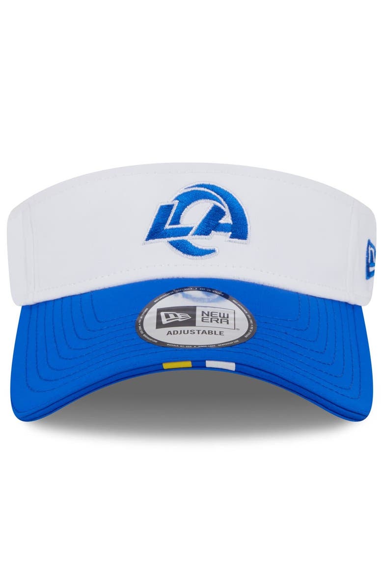 New Era Men's New Era White/Royal Los Angeles Rams 2025 NFL Training Camp Adjustable Visor, Alternate, color, White