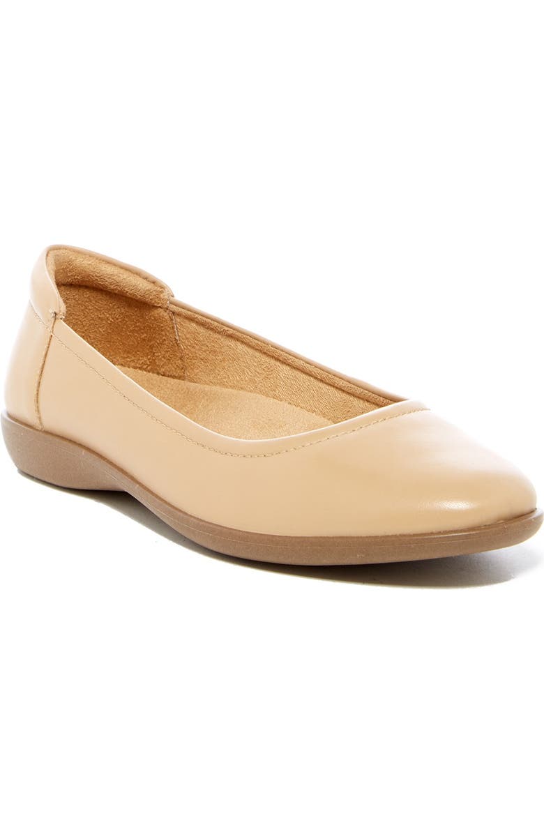 Naturalizer Flexy Leather Flat - Wide Width Available, Main, color, Nude