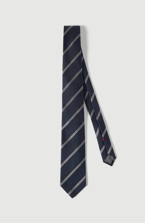Striped silk tie