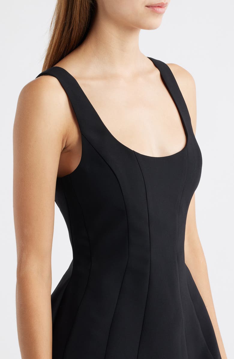 Amanda Uprichard Empire Layered Cocktail Minidress, Alternate, color, Black