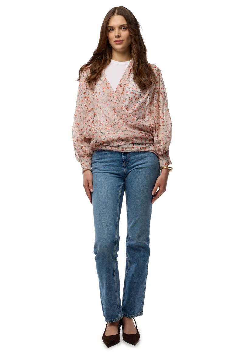 Ditsy Print Wrap, Alternate, color, PINK